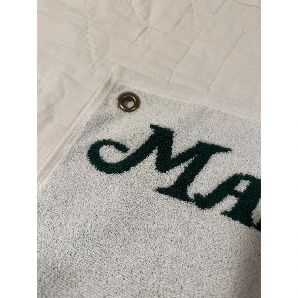 Masters Tournament Golf Caddy Towel Augusta National Green White Made in USA